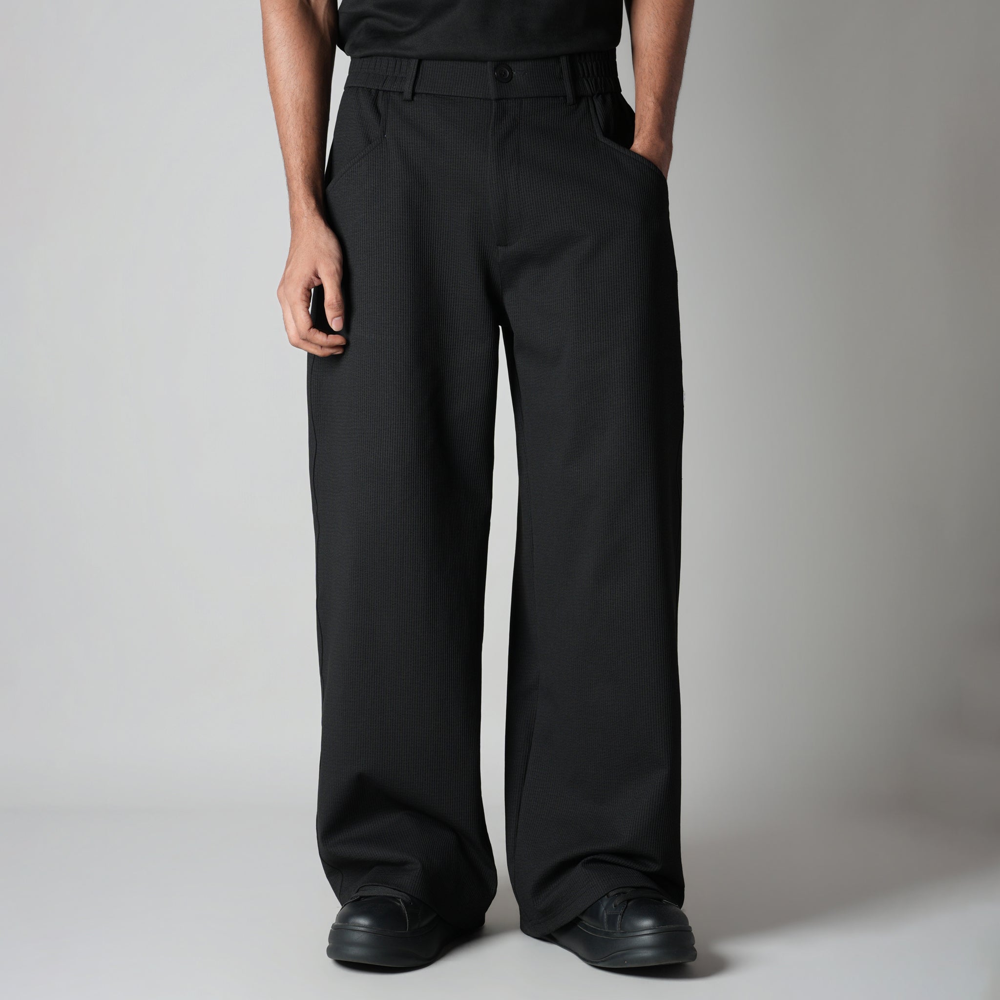 BLACK PIN - RIB WIDE PANTS - Hophead