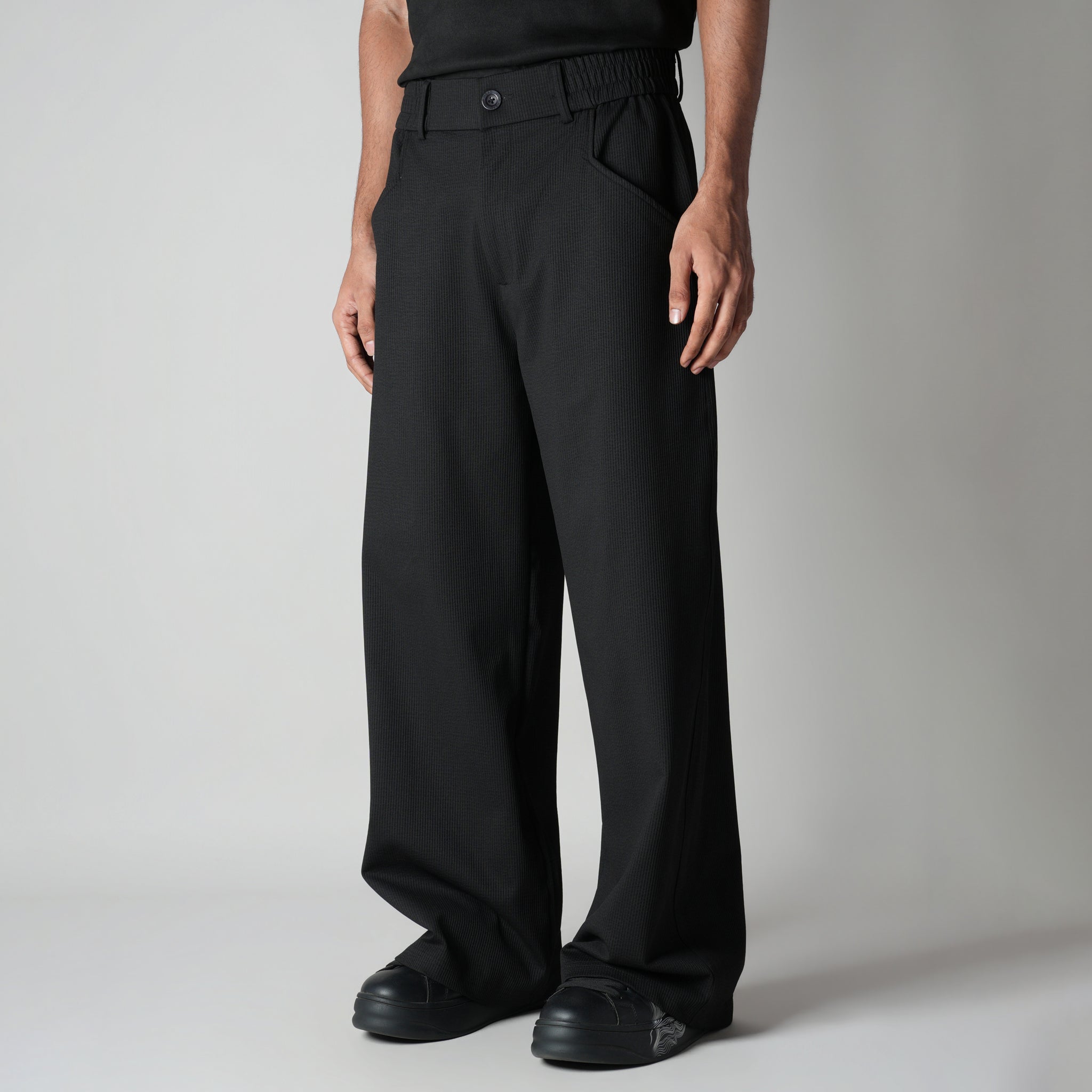 BLACK PIN - RIB WIDE PANTS - Hophead