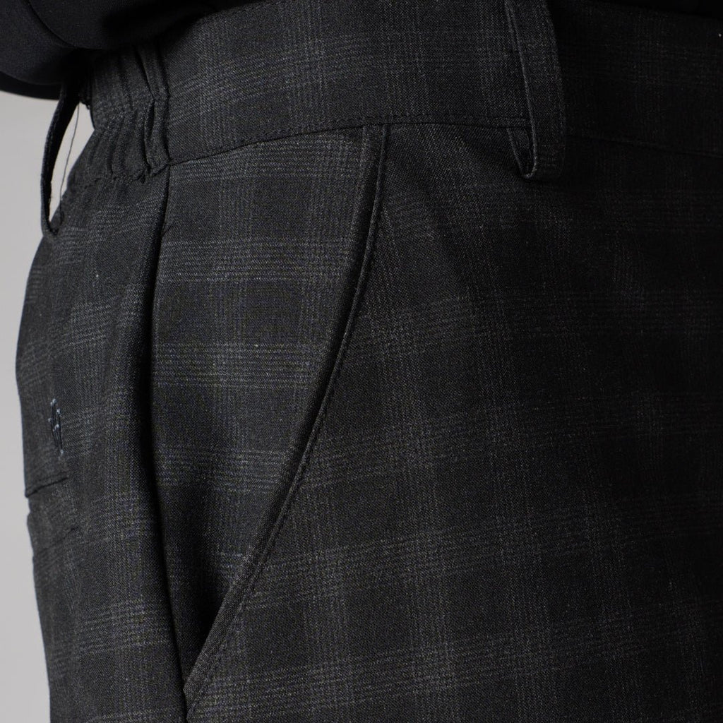 BLACK PLAID REGULAR FIT TROUSER - Hophead