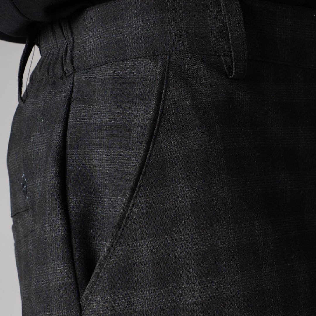 BLACK PLAID REGULAR FIT TROUSER - Hophead