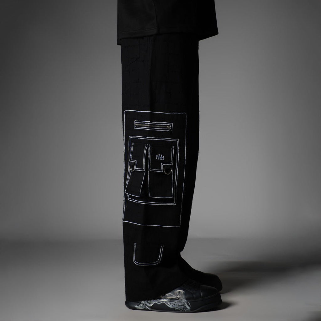 BLACK POCKET DENIM CARGO - RDX - Hophead