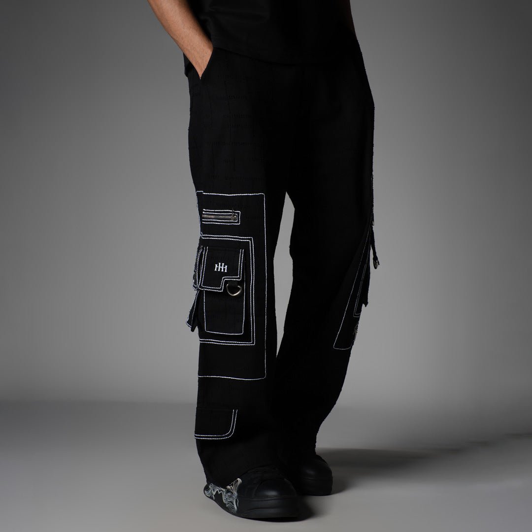 BLACK POCKET DENIM CARGO - RDX - Hophead