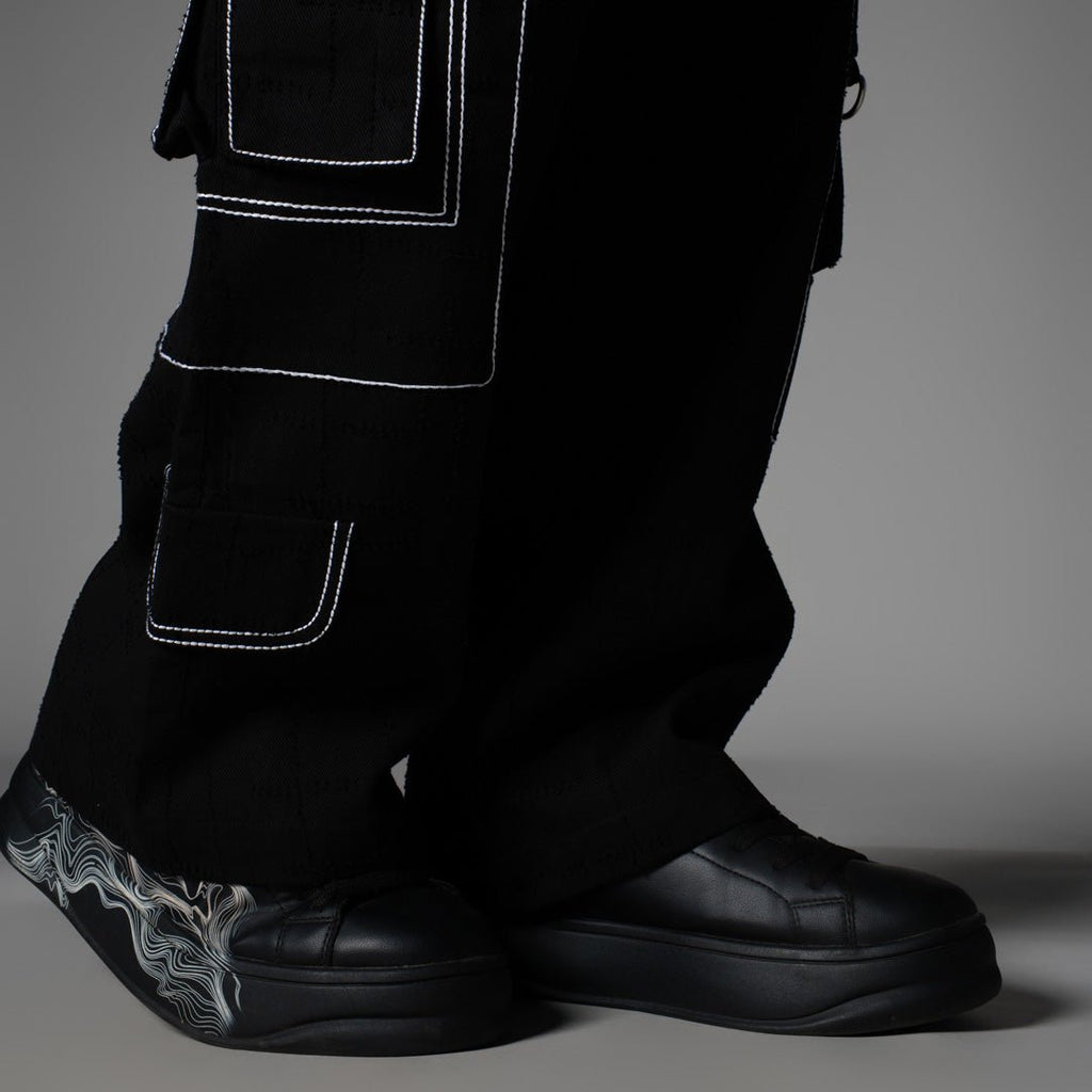 BLACK POCKET DENIM CARGO - RDX - Hophead