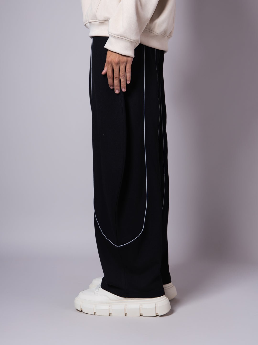 BLACK REFLECTIVE EXTREME BAGGY SWEATPANTS - Hophead