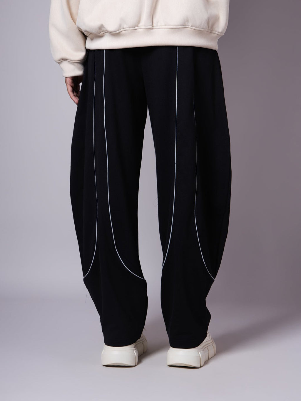 BLACK REFLECTIVE EXTREME BAGGY SWEATPANTS - Hophead