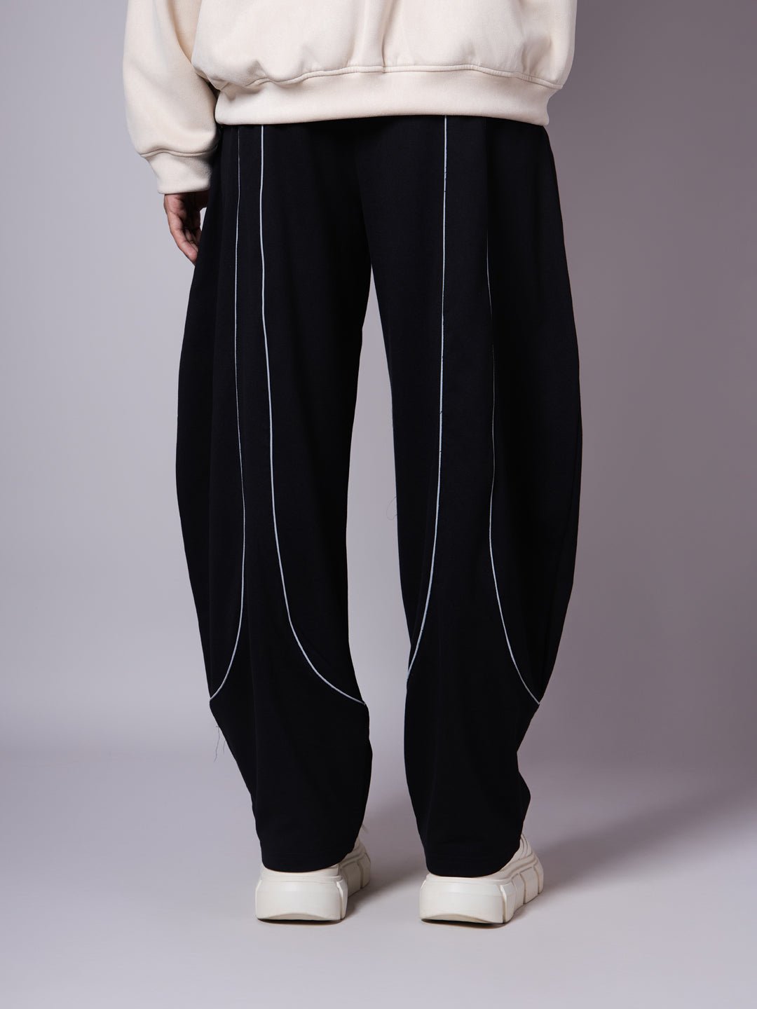 BLACK REFLECTIVE EXTREME BAGGY SWEATPANTS - Hophead
