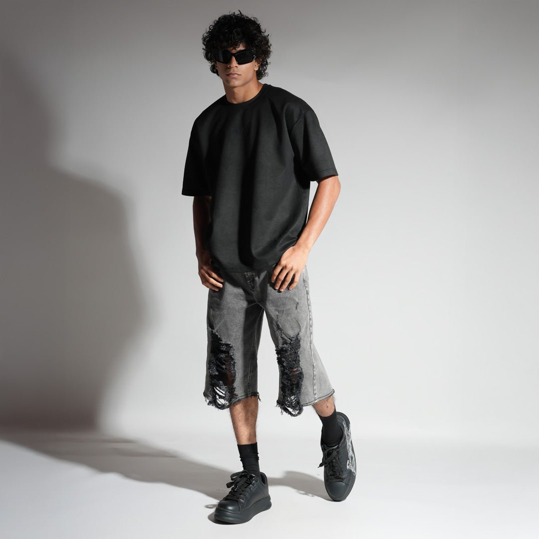 BLACK RIPPED JORTS - Hophead