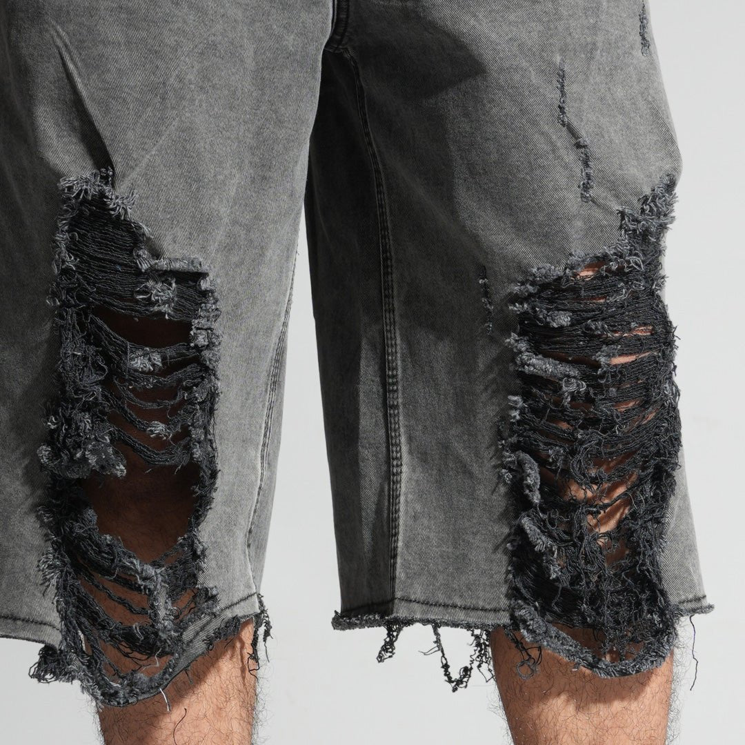 BLACK RIPPED JORTS - Hophead