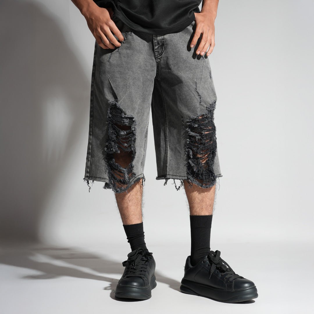 BLACK RIPPED JORTS - Hophead