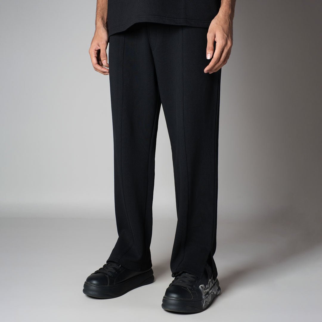 BLACK SLIT SWEATPANTS - Hophead