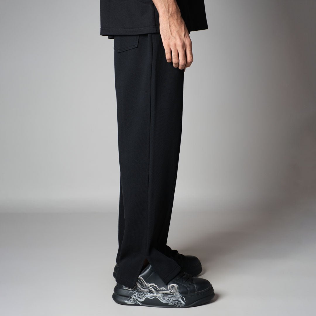 BLACK SLIT SWEATPANTS - Hophead