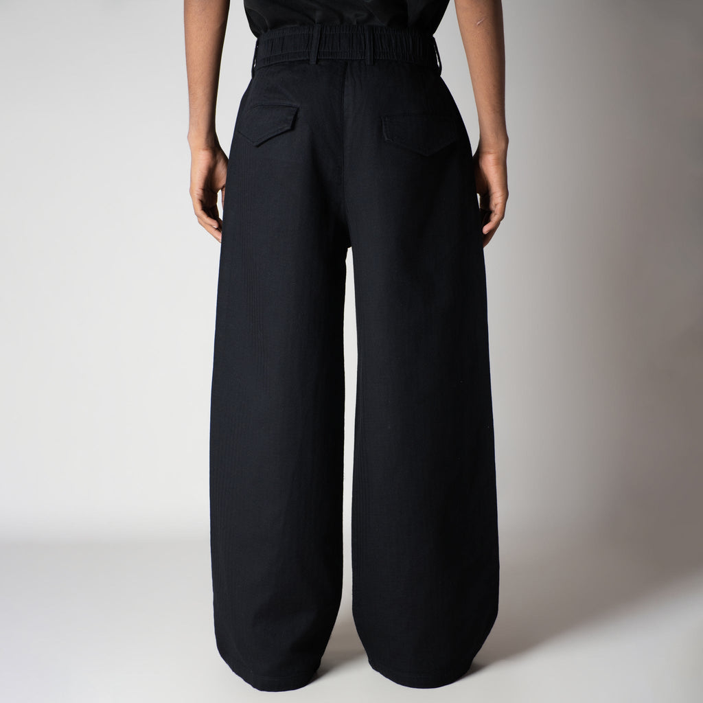 BLACK SOFTMOVE CLASSIC LINEN PANTS - Hophead