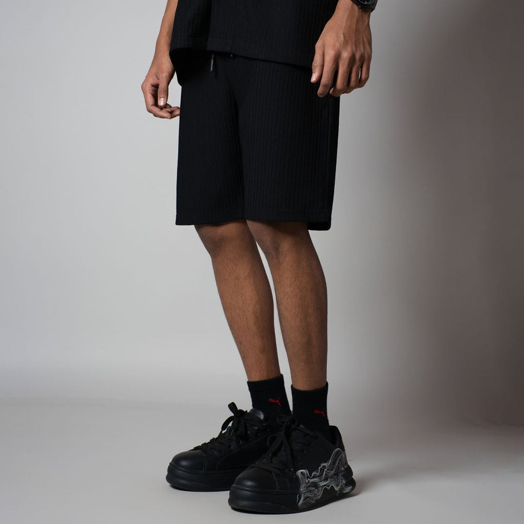 BLACK STRIPPED TEXTURED CO - ORD SET - Hophead