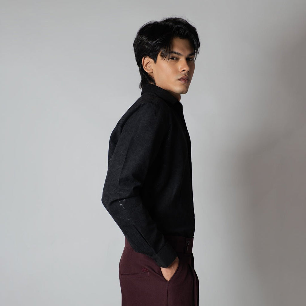 BLACK SUEDE LASER LUXE SHIRT - Hophead