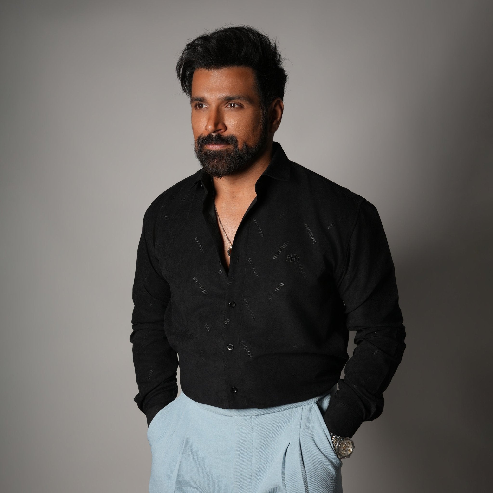 BLACK SUEDE LASER LUXE SHIRT - Hophead