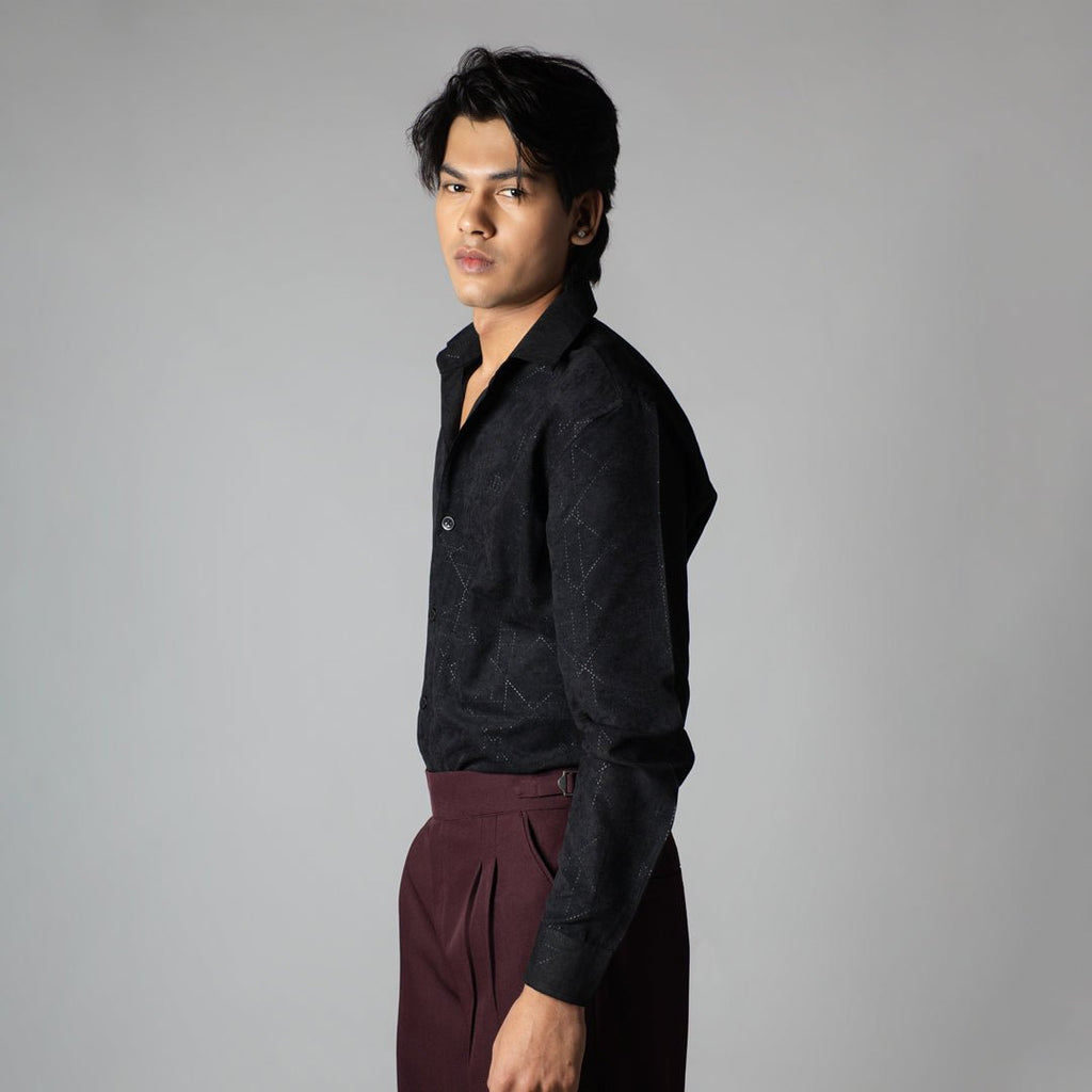 BLACK SUEDE LASER LUXE SHIRT - Hophead
