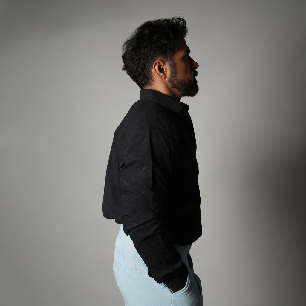 BLACK SUEDE LASER LUXE SHIRT - Hophead