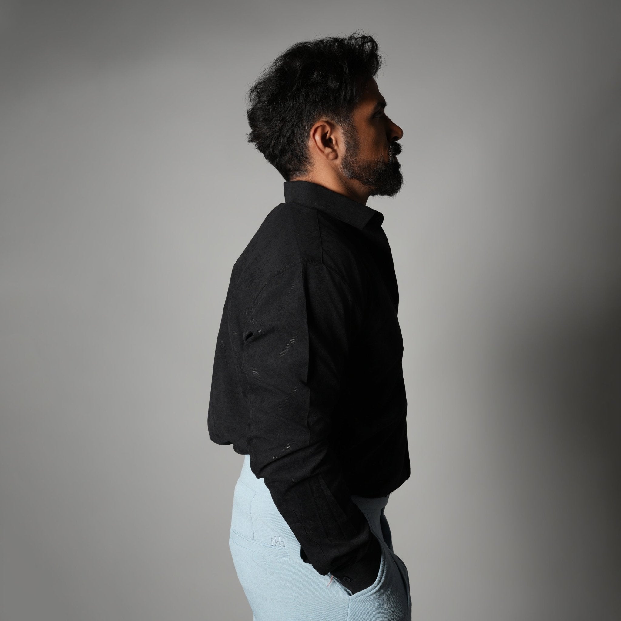 BLACK SUEDE LASER LUXE SHIRT - Hophead