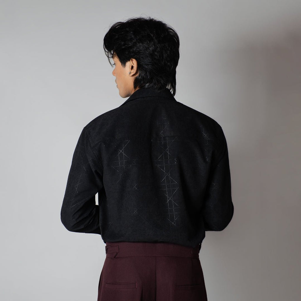 BLACK SUEDE LASER LUXE SHIRT - Hophead