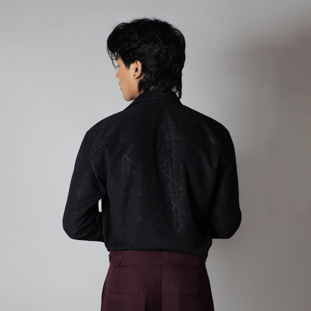 BLACK SUEDE LASER LUXE SHIRT - Hophead