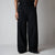 BLACK TEXTURED LINEN TRAVEL PANTS