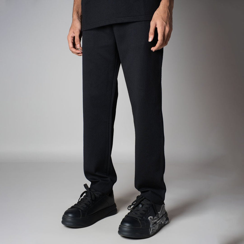 BLACK TEXTURED SWEATPANT - Hophead