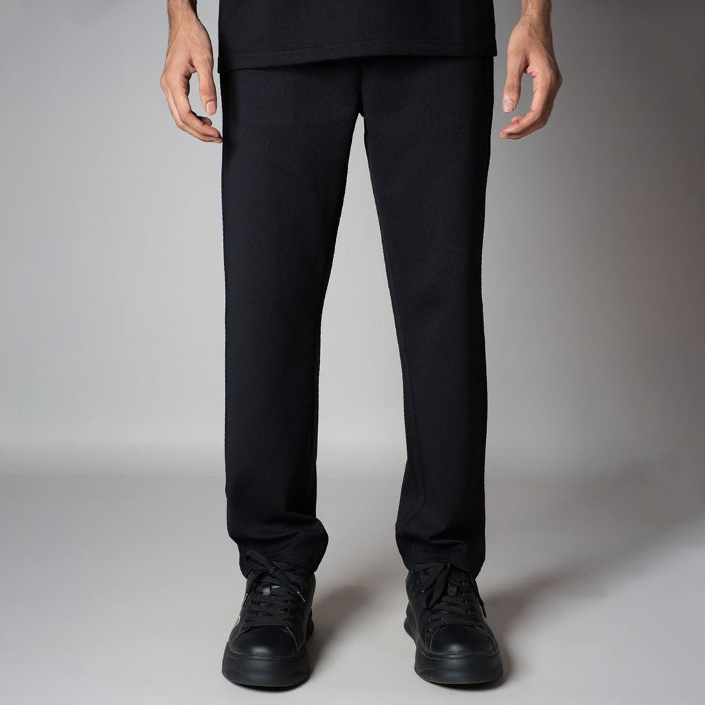 BLACK TEXTURED SWEATPANT - Hophead