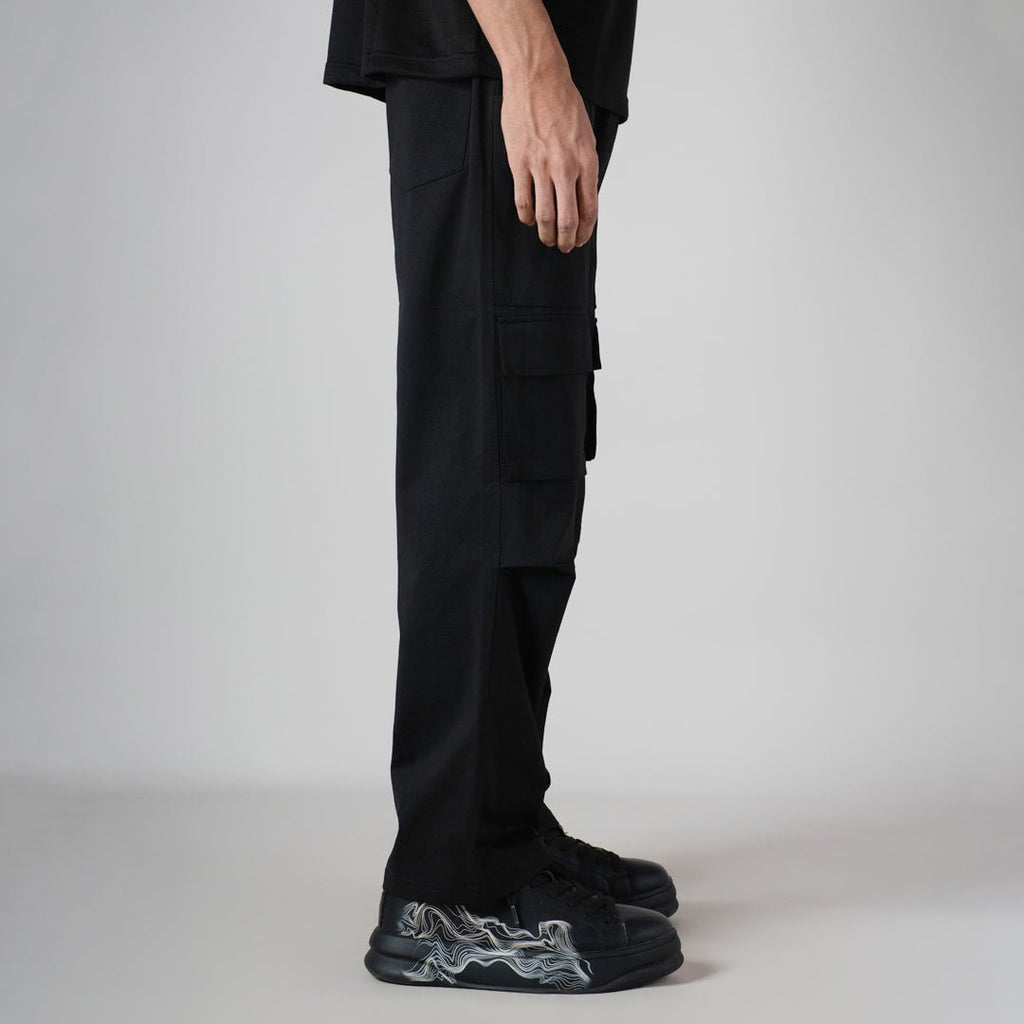 BLACK TWO FRONT POCKET CARGO SWEATPANT - Hophead