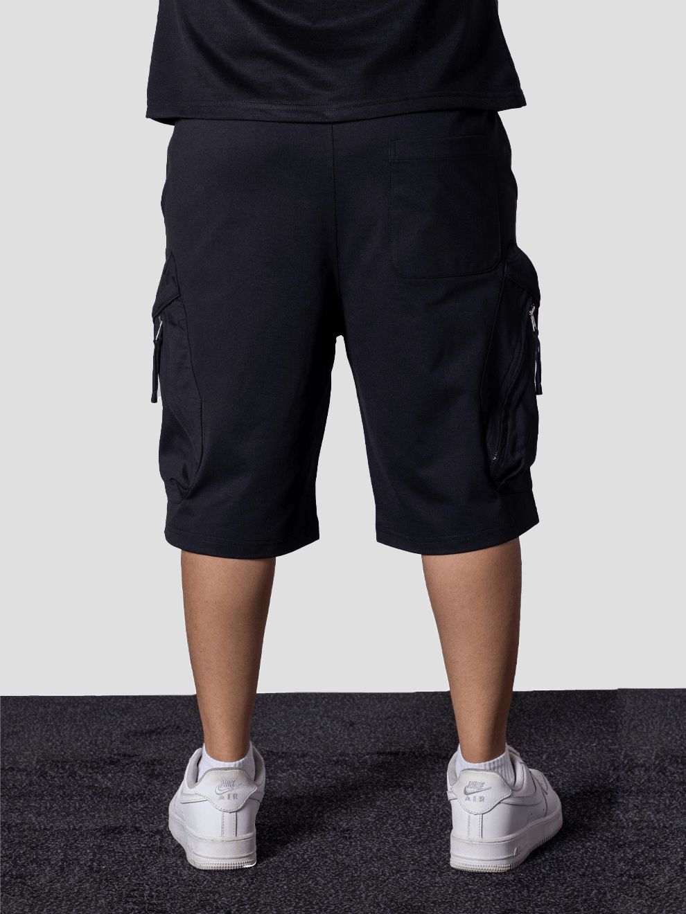 BLACK UTILITY CARGO OVERSIZED SHORTS - Hophead