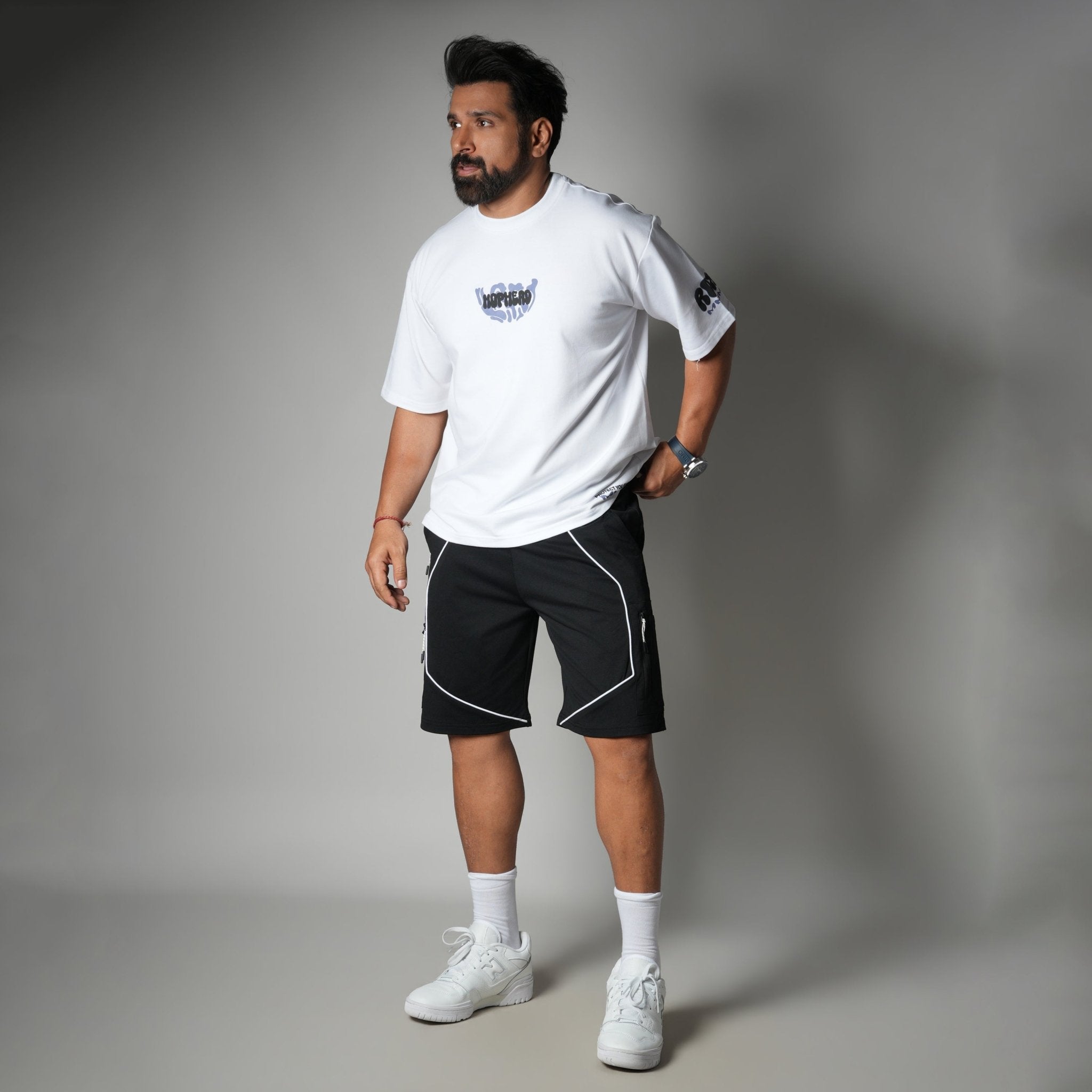 BLACK VERTEX EDGE SHORTS - Hophead