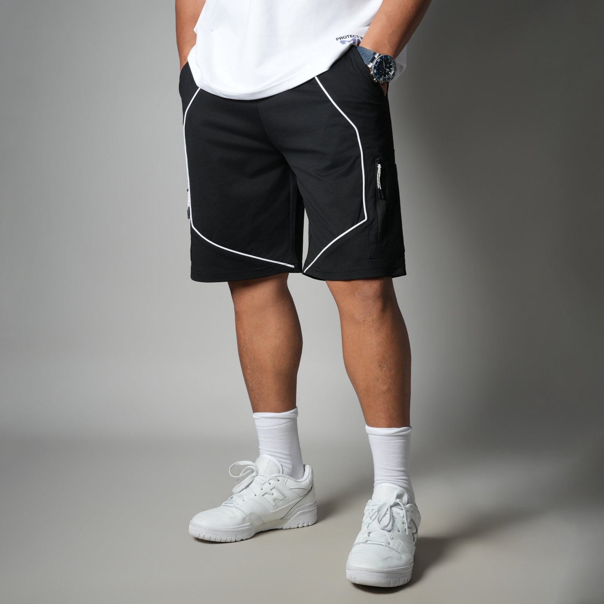 BLACK VERTEX EDGE SHORTS - Hophead
