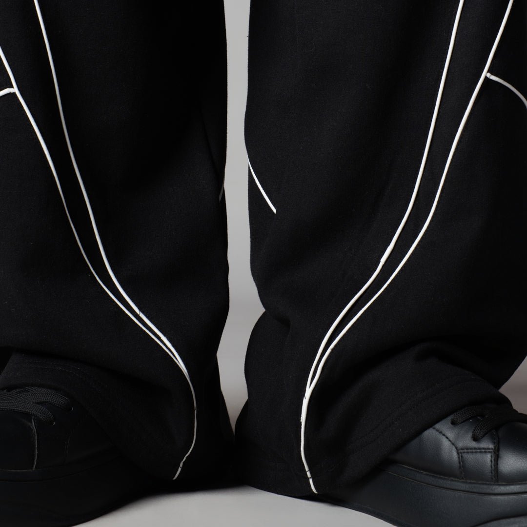 BLACK VERTEX FLEECE BAGGY SWEATPANTS - Hophead