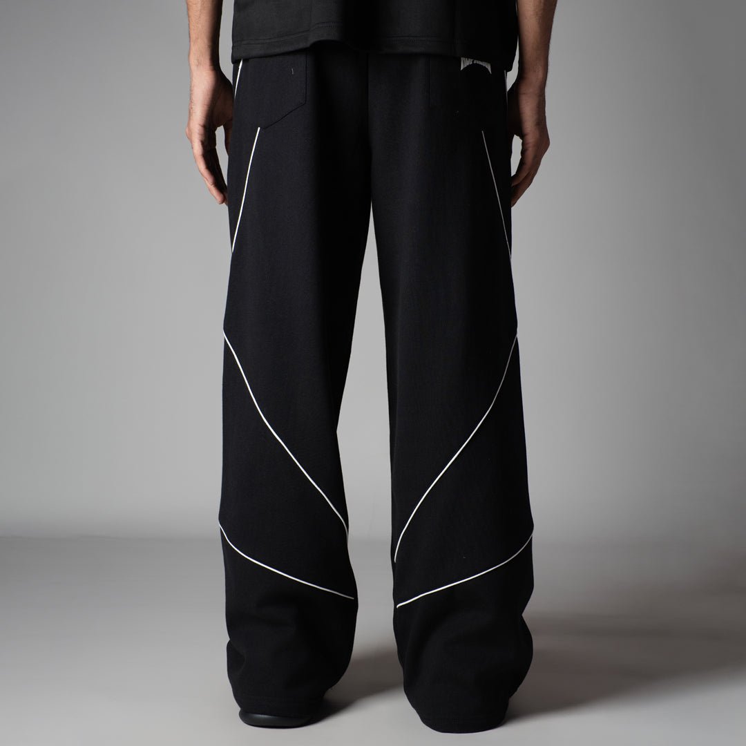 BLACK VERTEX FLEECE BAGGY SWEATPANTS - Hophead