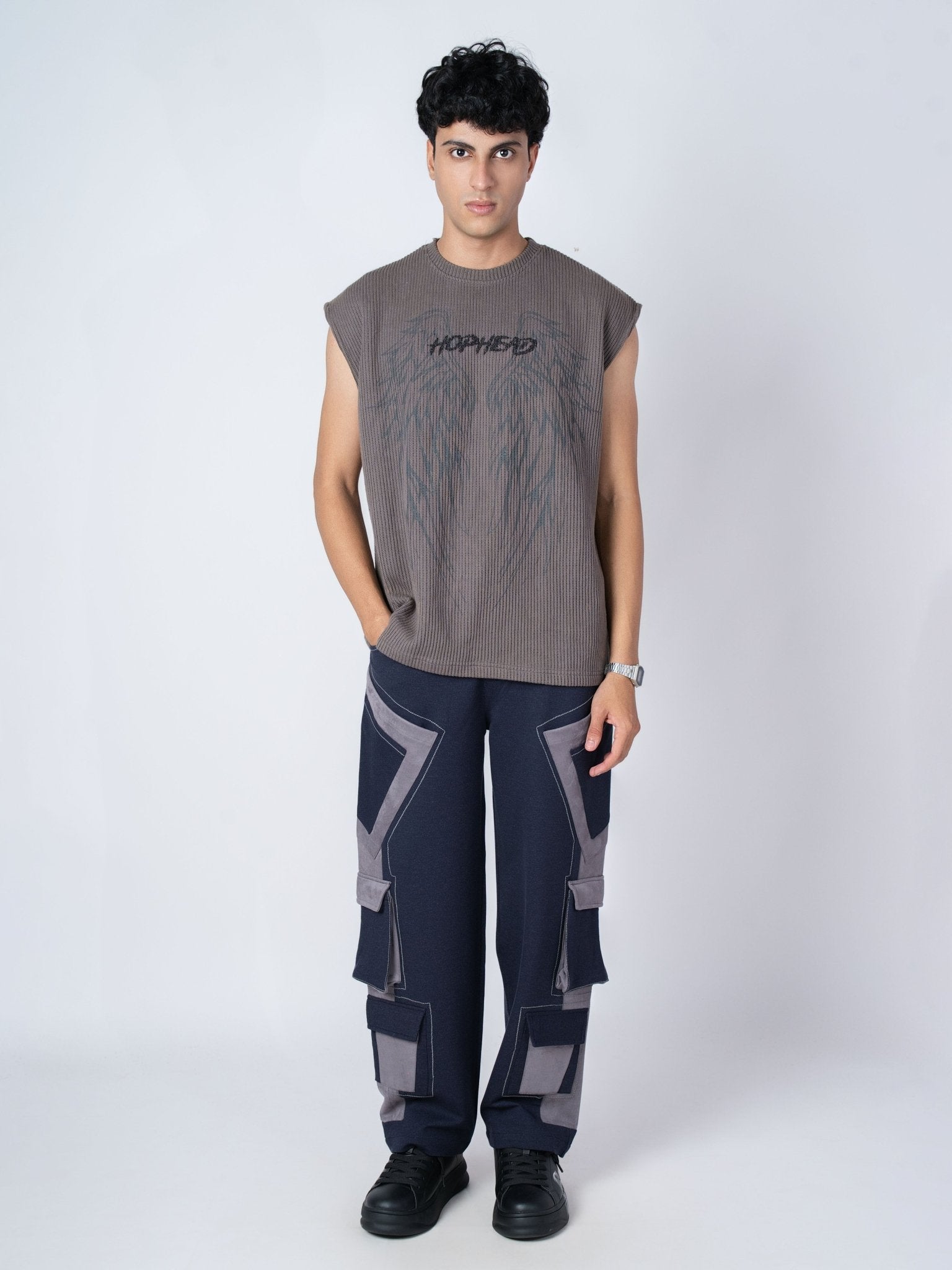 BLUE AND CHARCOAL POCKET CARGO - Hophead