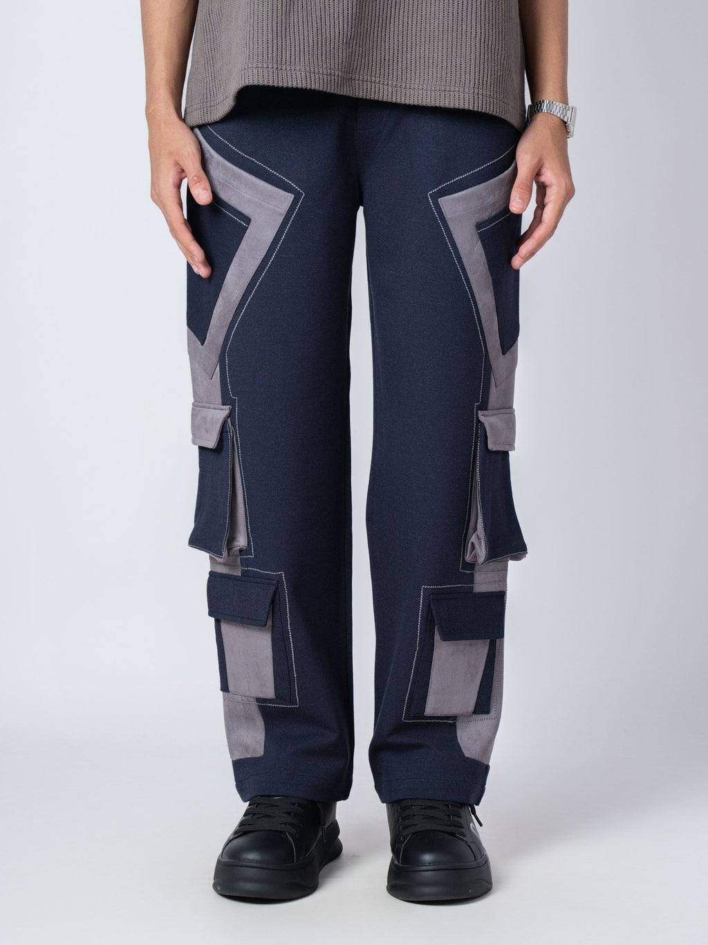 BLUE AND CHARCOAL POCKET CARGO - Hophead