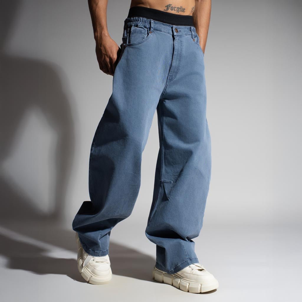 BLUE BARREL LEG DENIM - Hophead