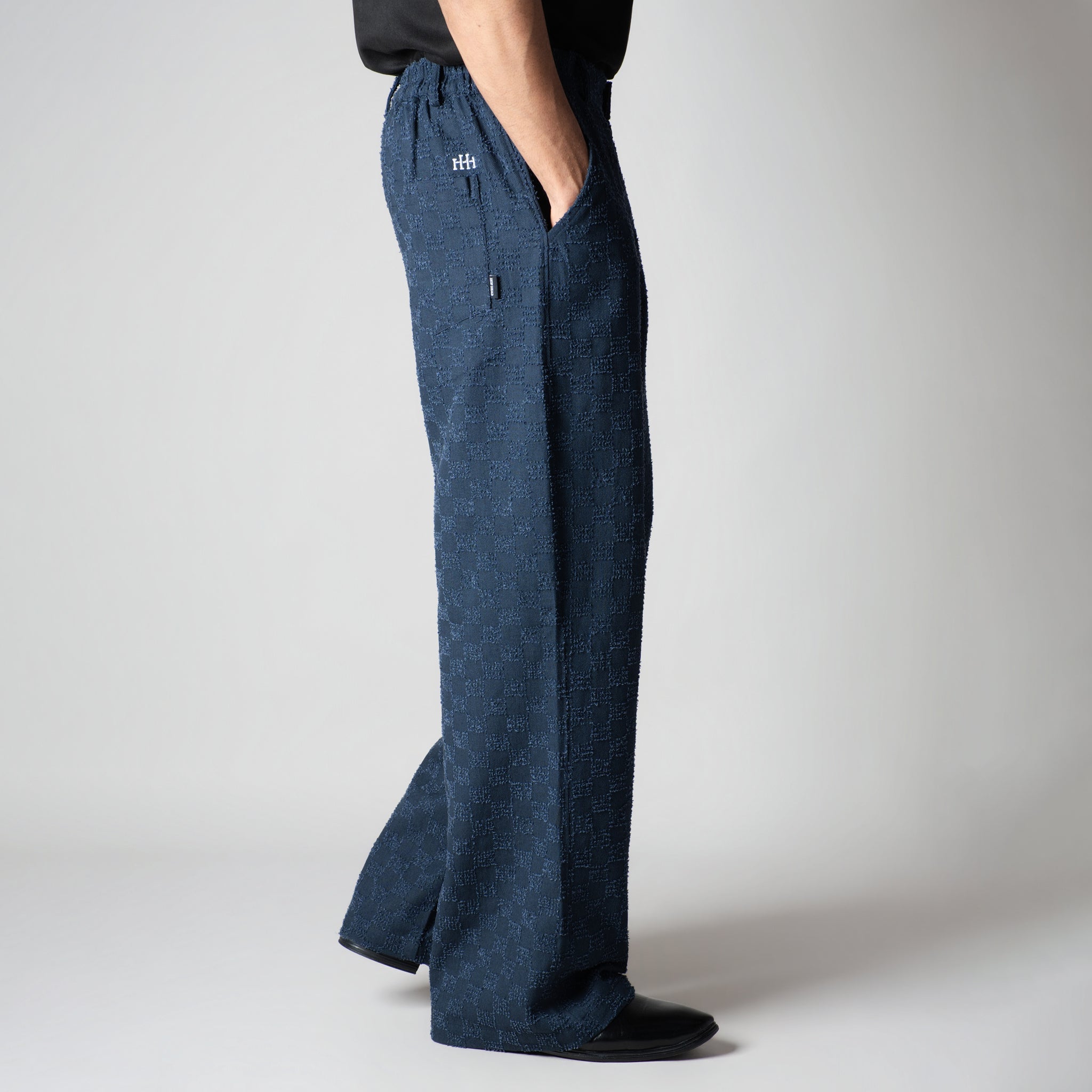 BLUE CHECKERED ROOFING BOOT CUT DENIM - Hophead