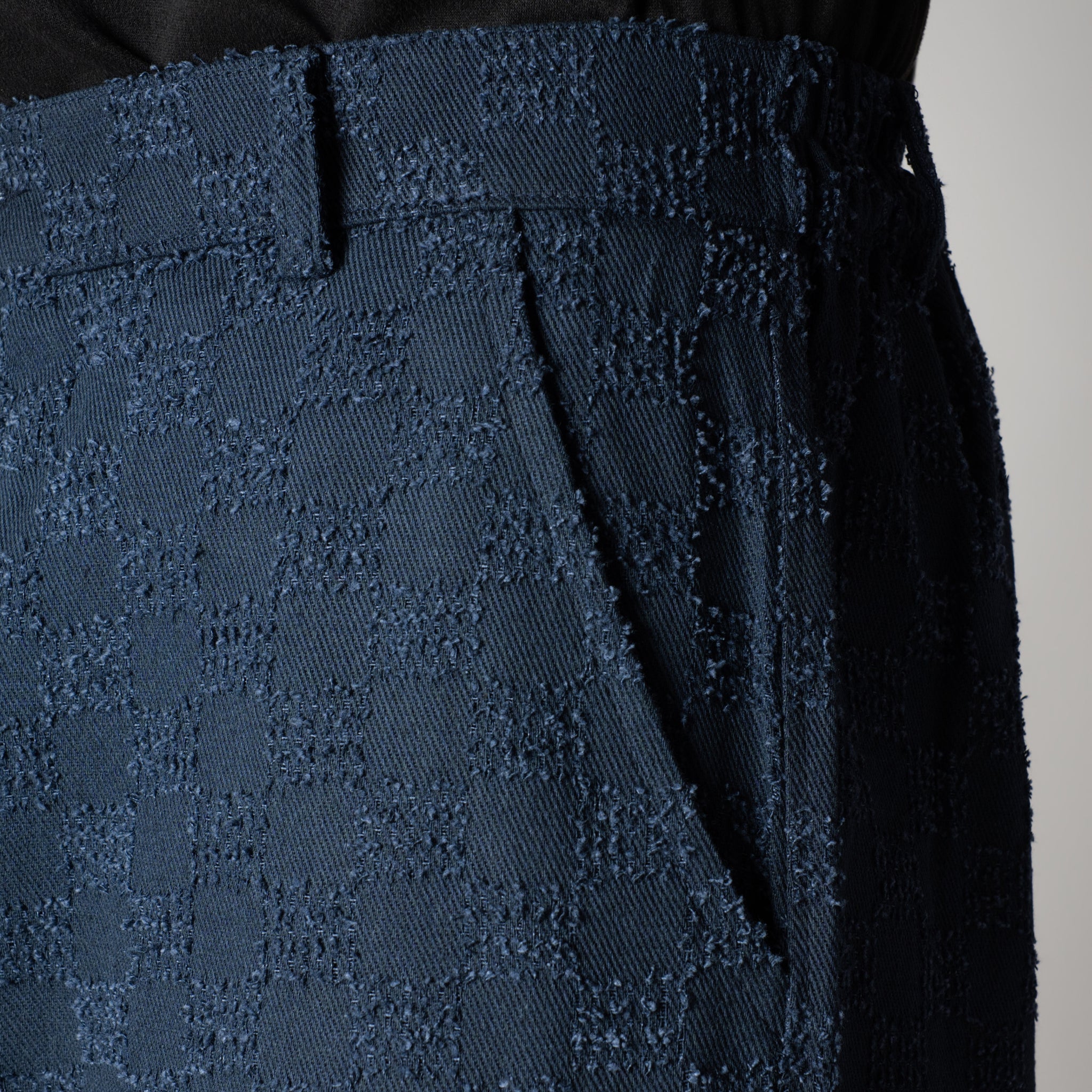 BLUE CHECKERED ROOFING BOOT CUT DENIM - Hophead