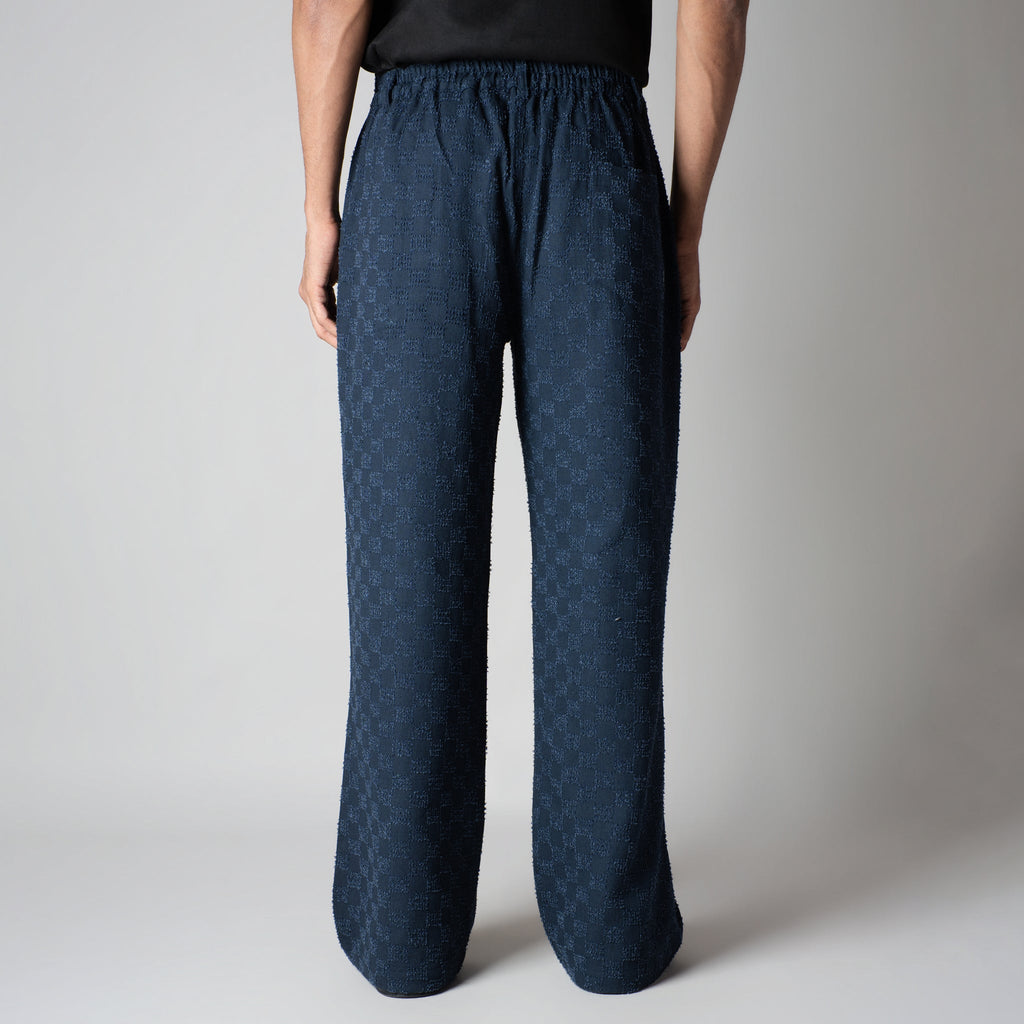 BLUE CHECKERED ROOFING BOOT CUT DENIM - Hophead