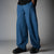 BLUE PANELLED FLEECE BAGGY SWEATPANTS