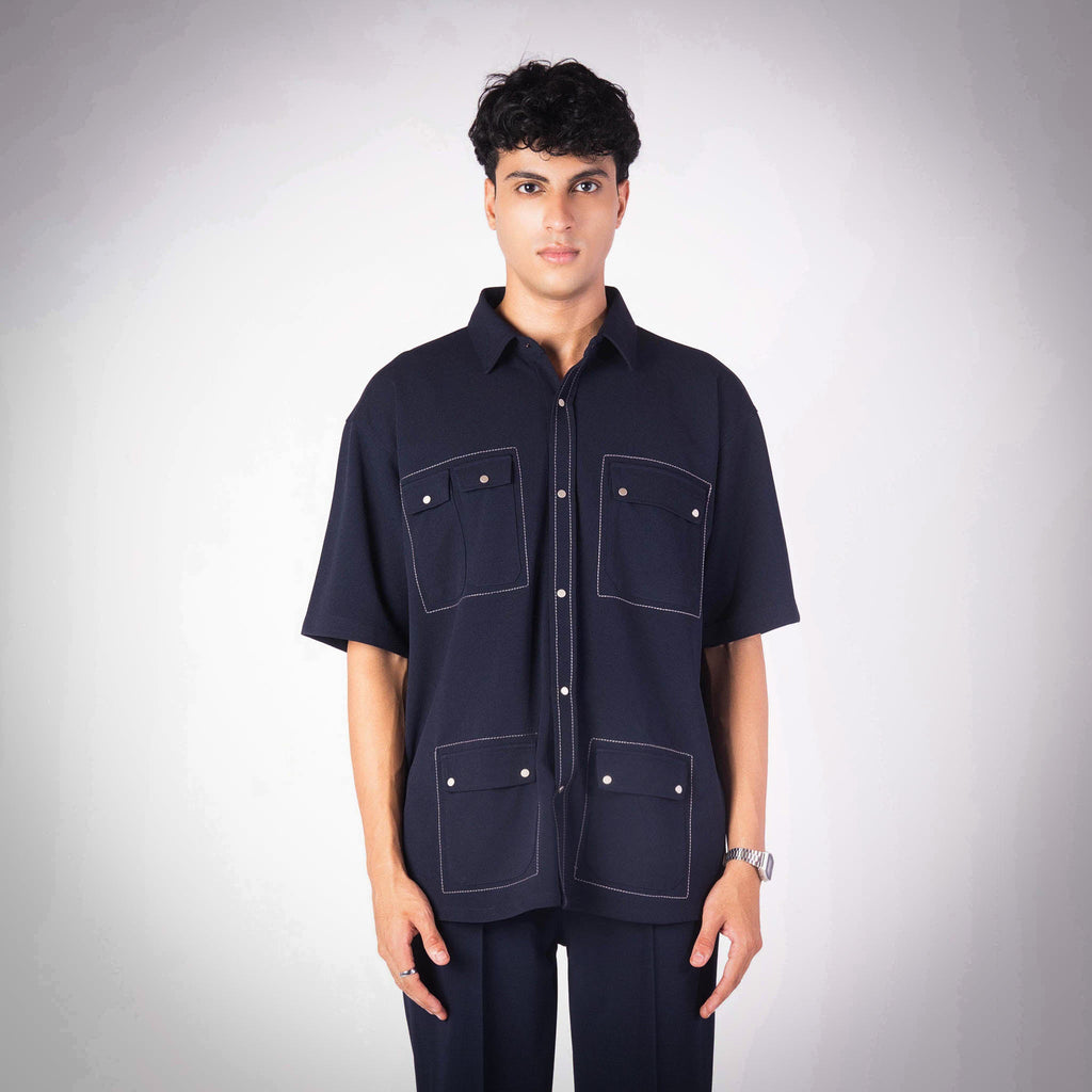 BLUE QUAD POCKET SHIRT - Hophead