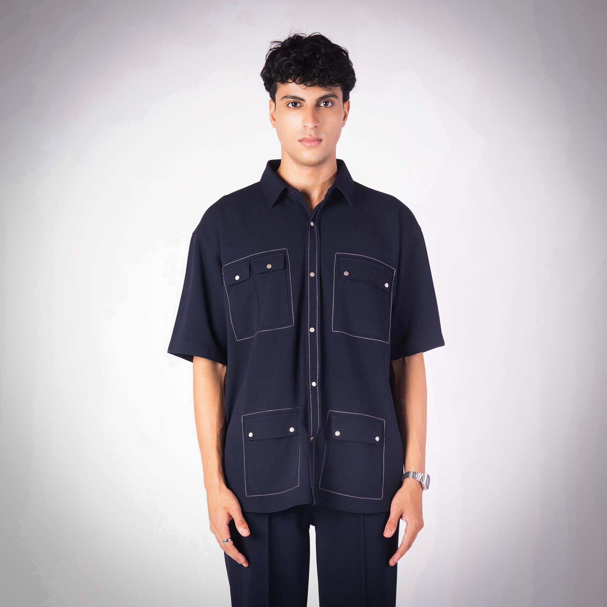 BLUE QUAD POCKET SHIRT - Hophead