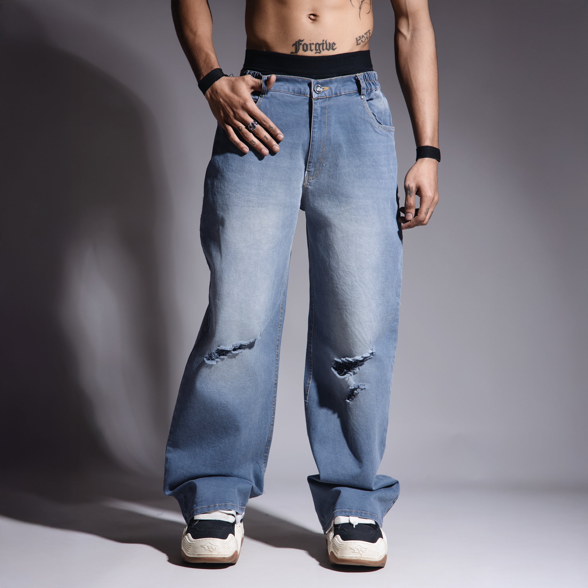 BLUE RIPPED HORIZON DENIM - Hophead