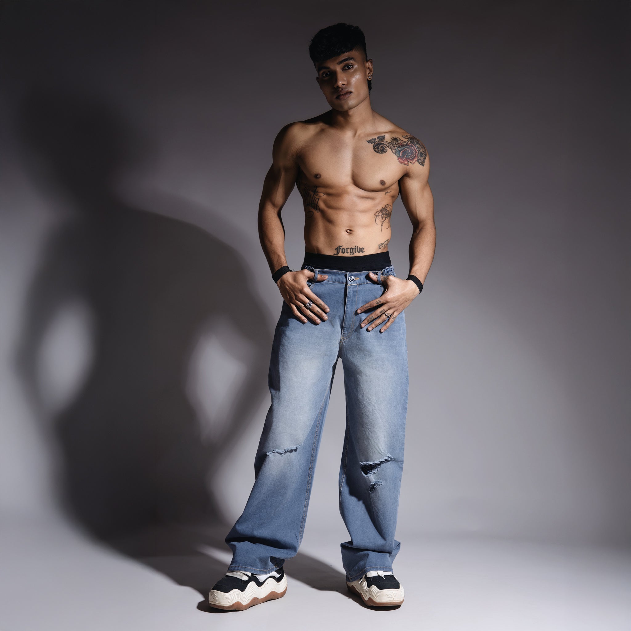 BLUE RIPPED HORIZON DENIM - Hophead