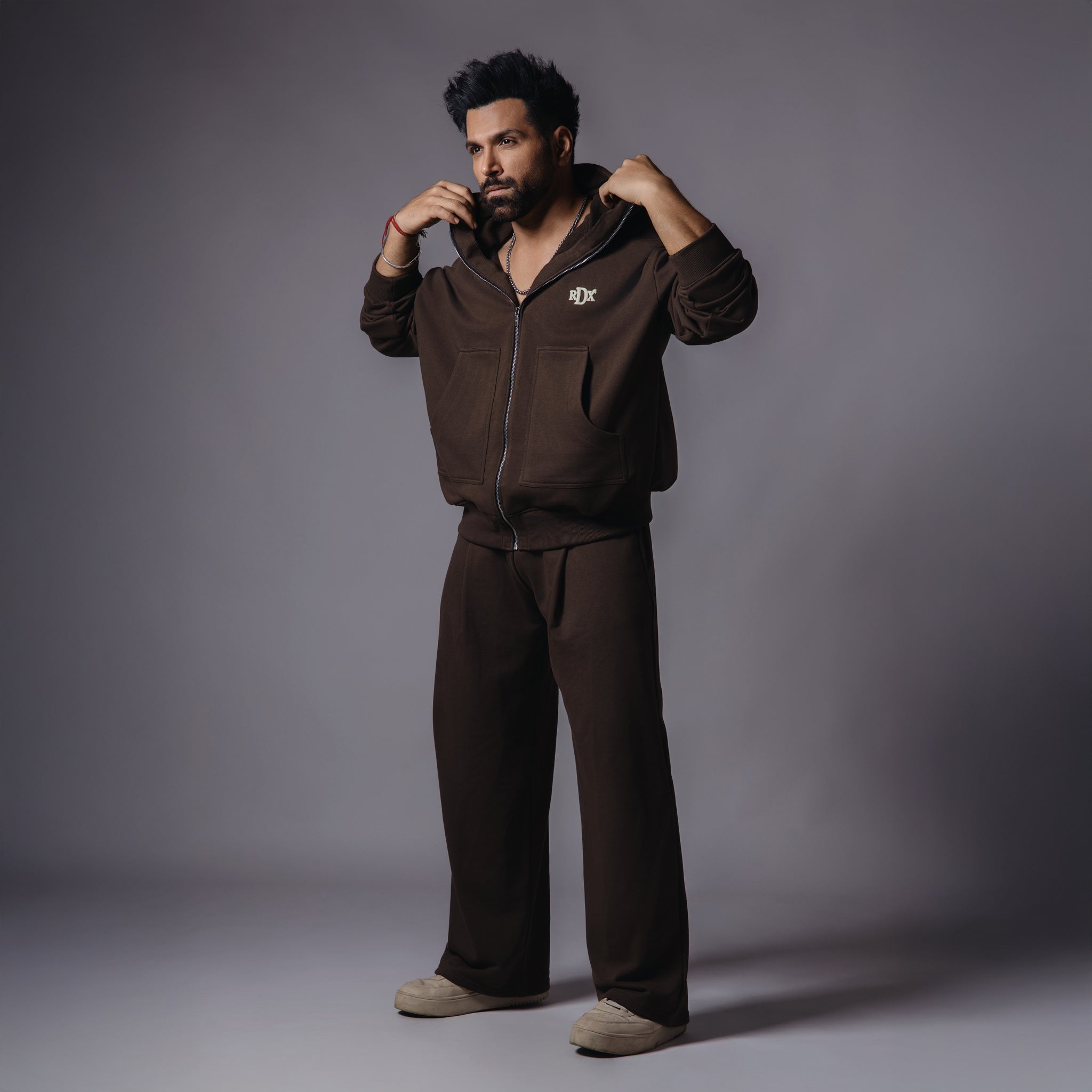 BROWN BALACLAVA ZIPPER HOODIE - Hophead