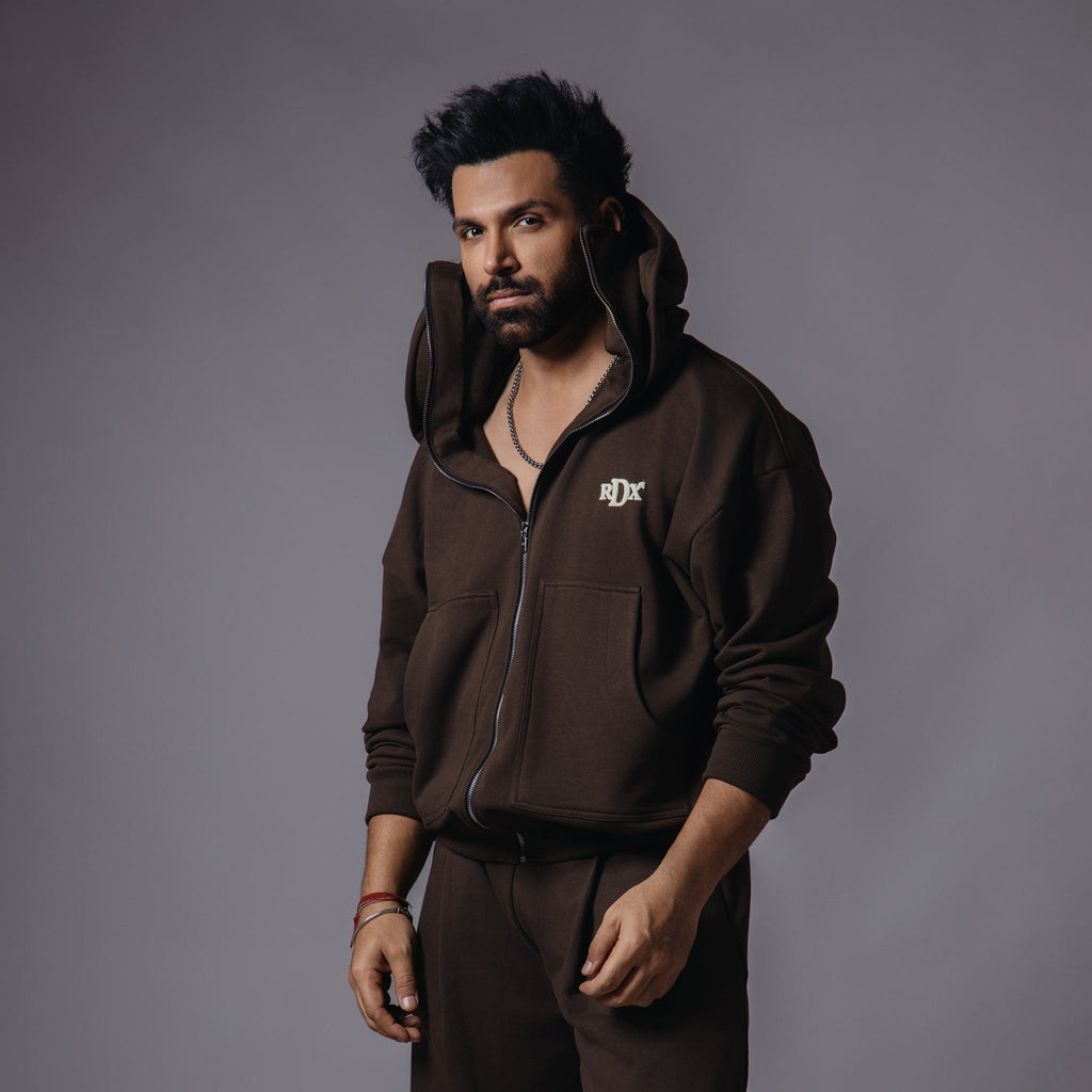 BROWN BALACLAVA ZIPPER HOODIE - Hophead