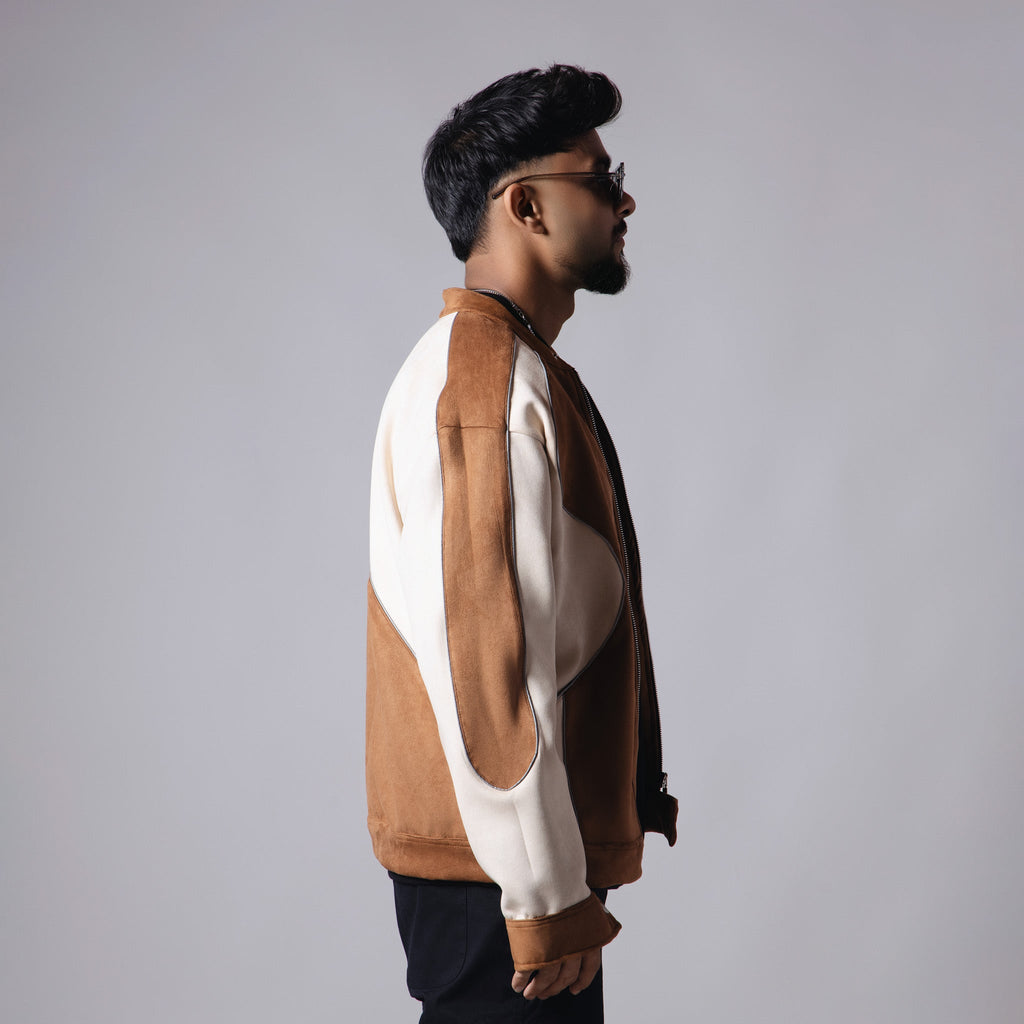 BROWN & BEIGE RACER JACKET - Hophead