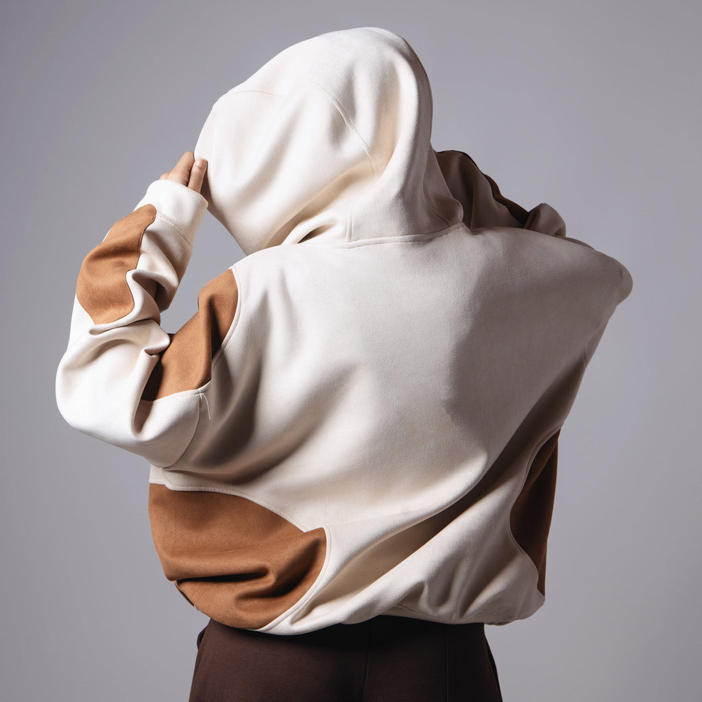 BROWN & BEIGE ROUND PATCH HOODIE - Hophead