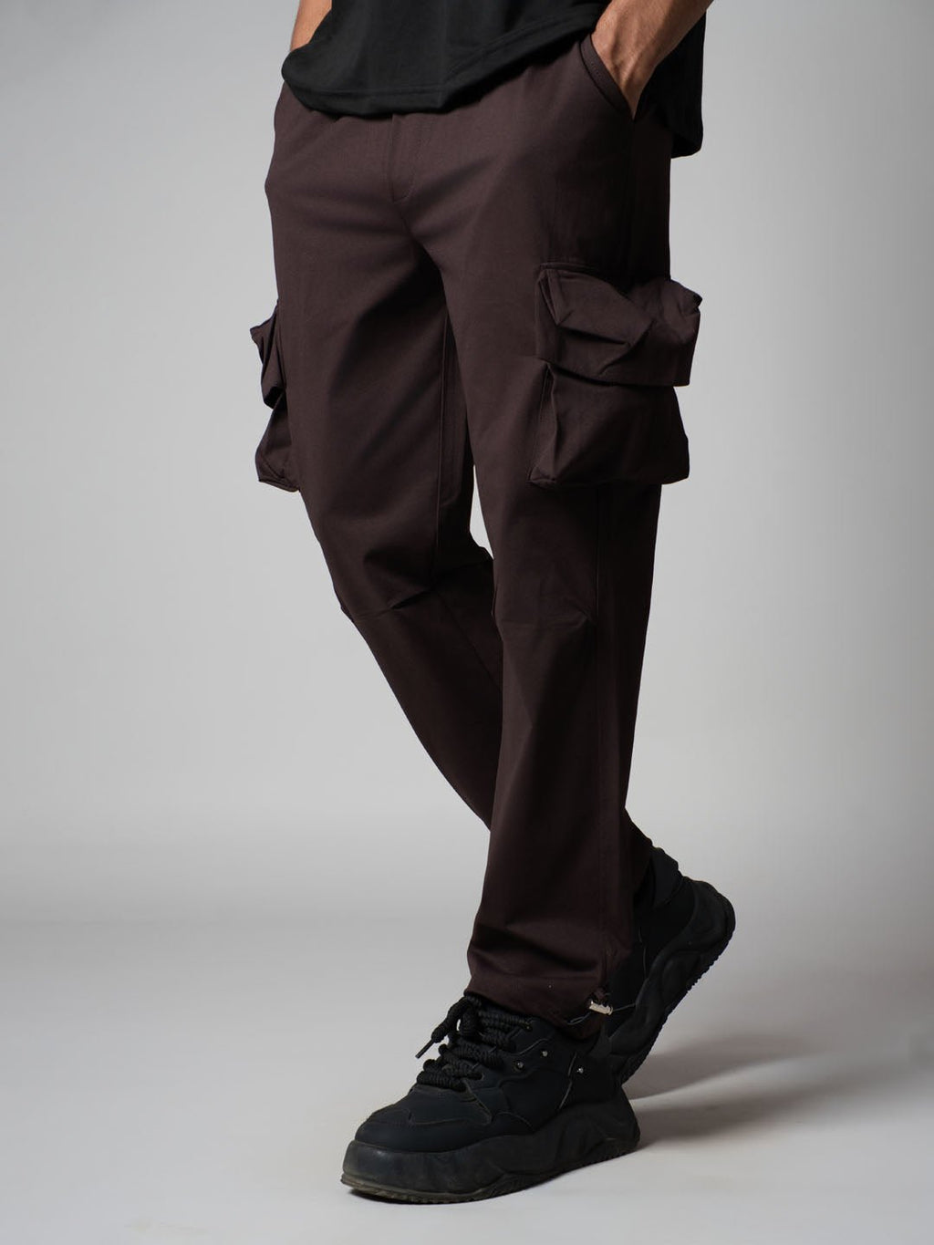 BROWN BIG POCKET CARGO SWEATPANTS - Hophead