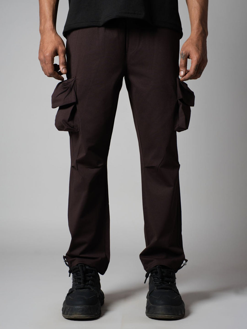 BROWN BIG POCKET CARGO SWEATPANTS - Hophead
